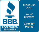 BBB accredited business badge and information.
